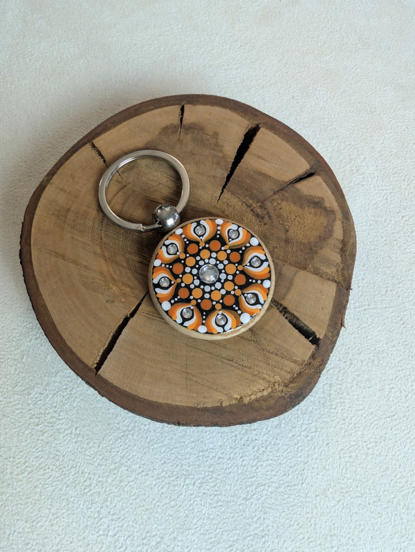 Portachiavi mandala arancio