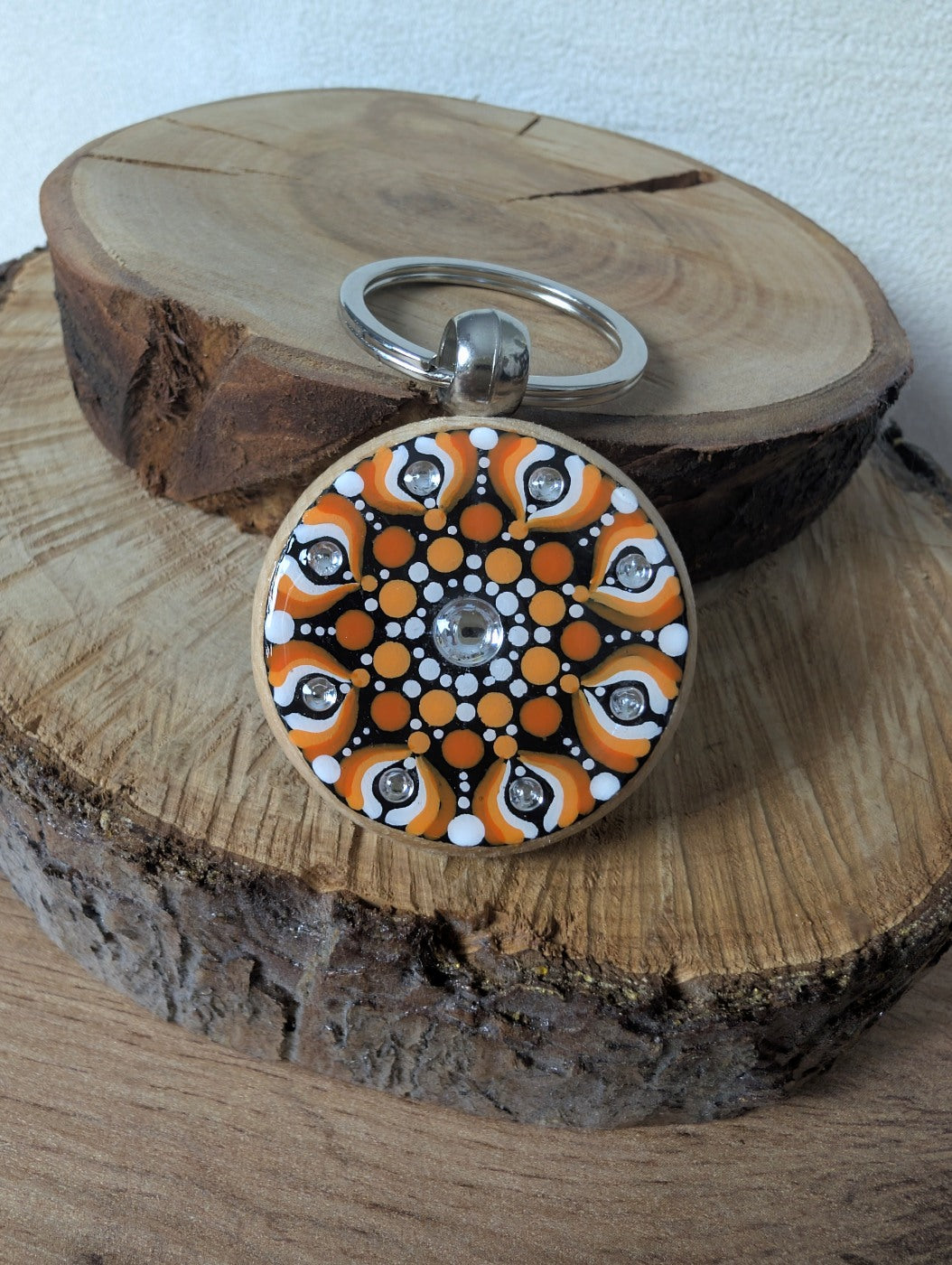 Portachiavi mandala arancio